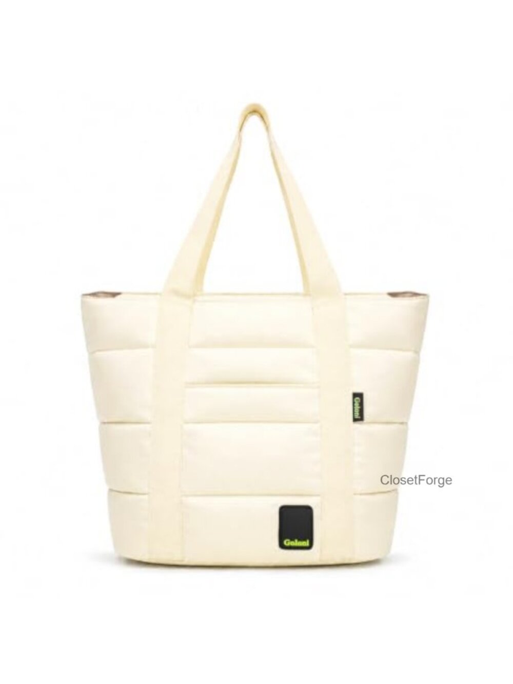 Puffy Quilted Nylon Tote Bag for Women with Laptop Sleeve, Water-Repellent